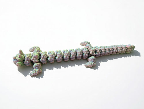 Articulated Bubble Dragon – 3D Printed UV Reactive Pastel Fidget Toy