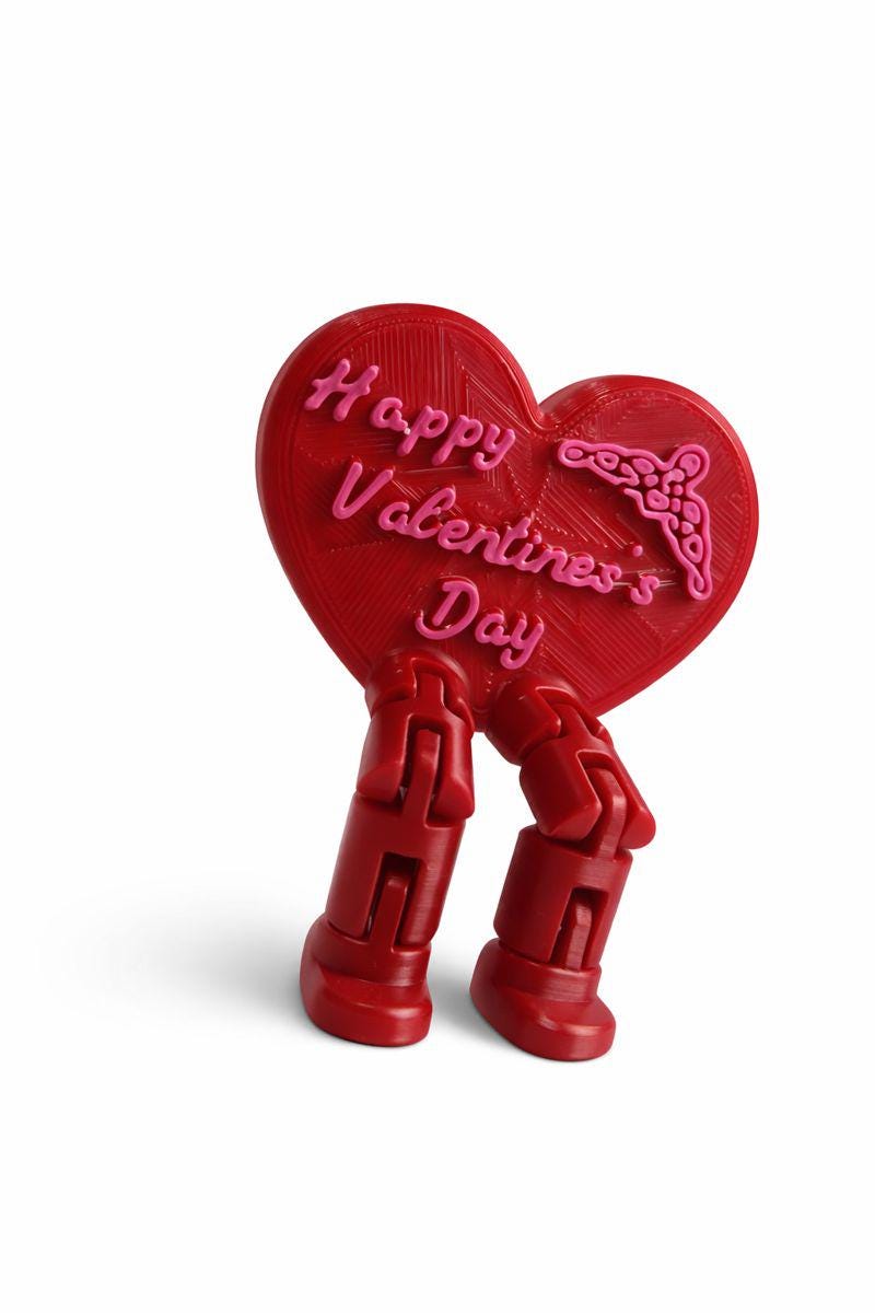 Heart Photo Holder – Valentine's Desk Decor with Articulated Legs