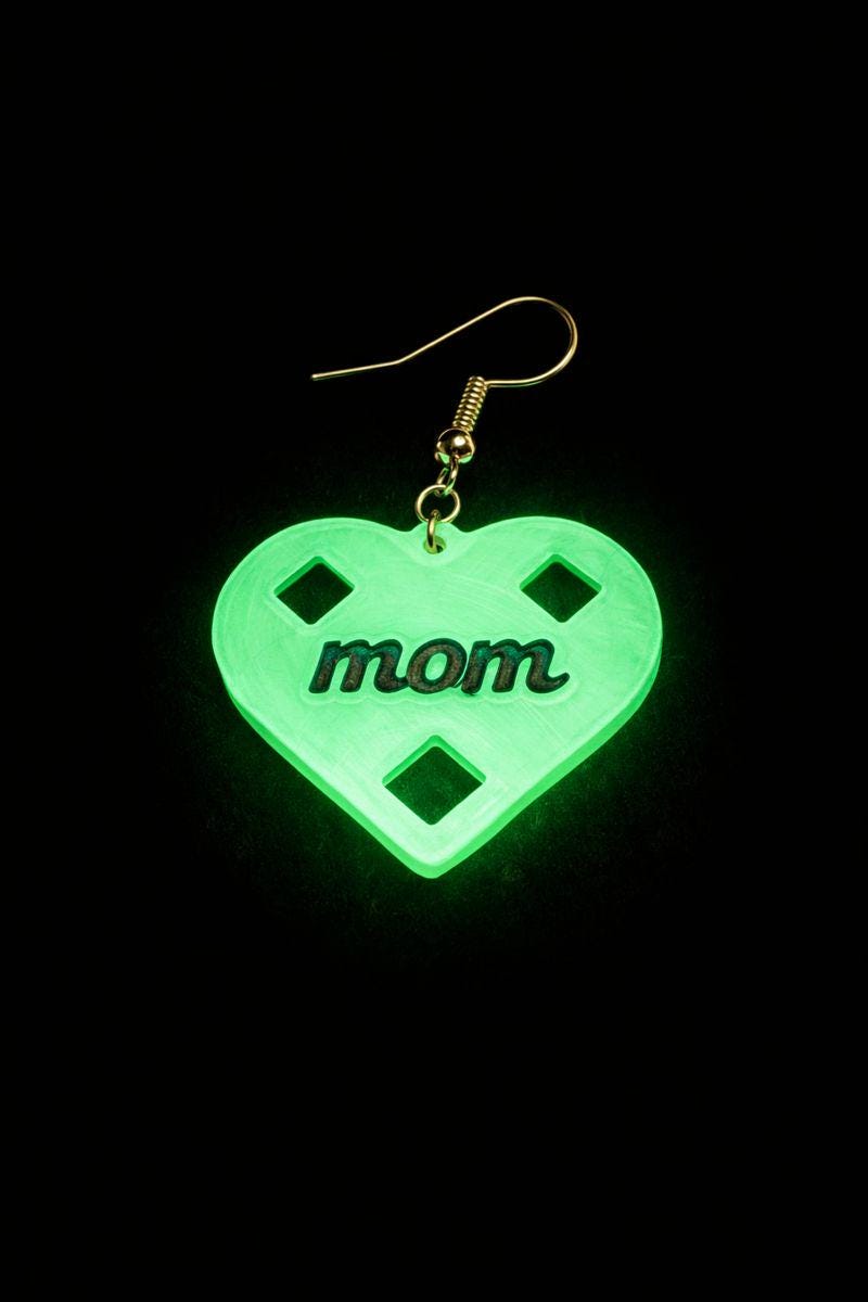 Personalized Heart Earrings – Custom Text, Handmade Valentine's Gift