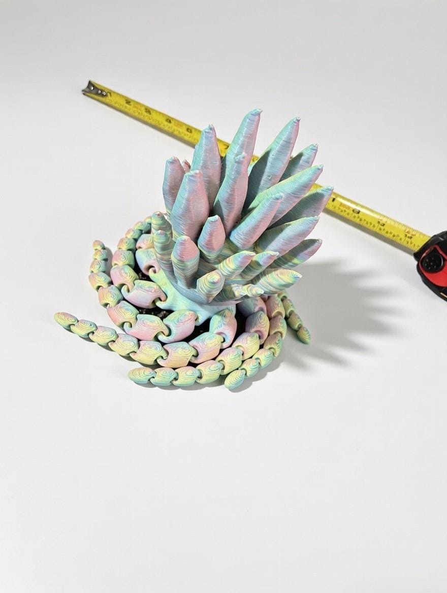 3D Printed Articulated Octopus – Pastel Rainbow Flexi Fidget Toy