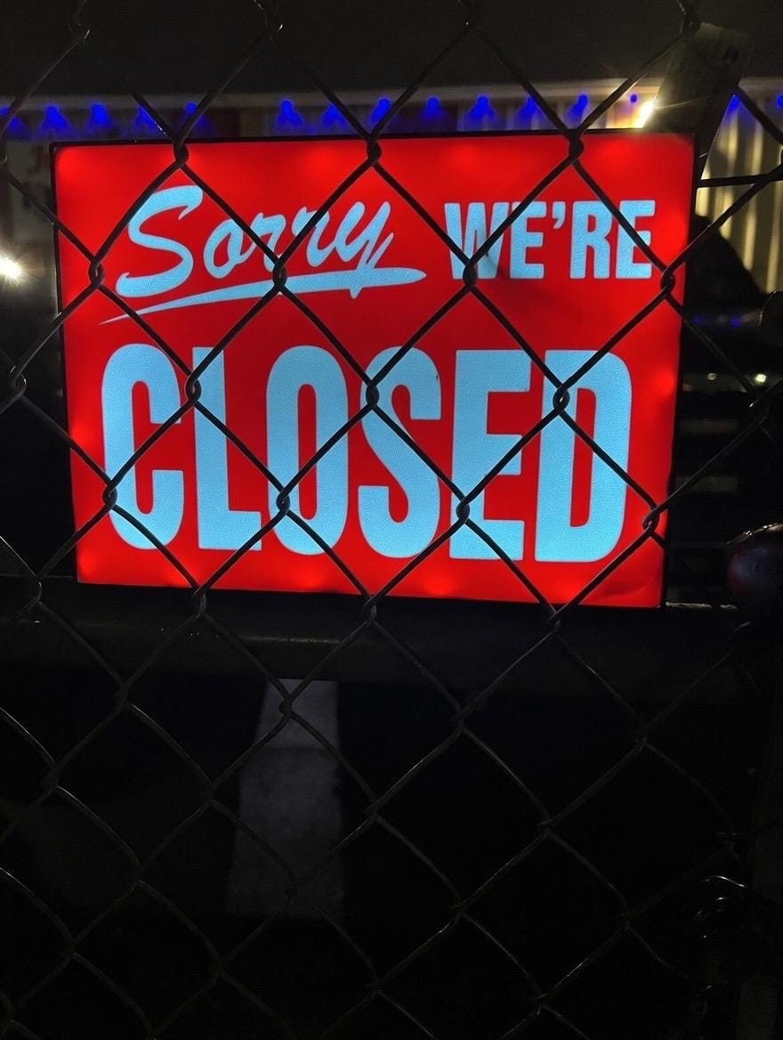 Personalized Sorry We're Closed Sign | Vintage Red Shop Decor