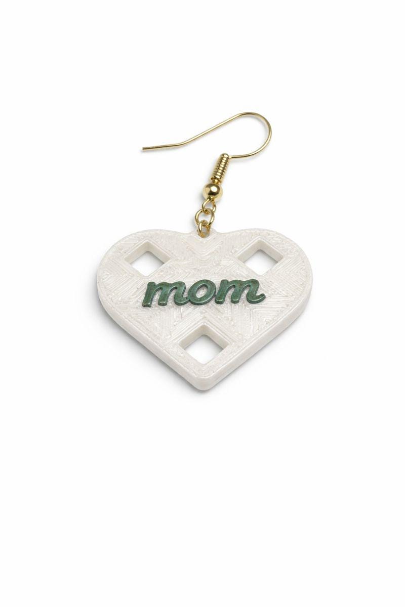 Personalized Heart Earrings – Custom Text, Handmade Valentine's Gift