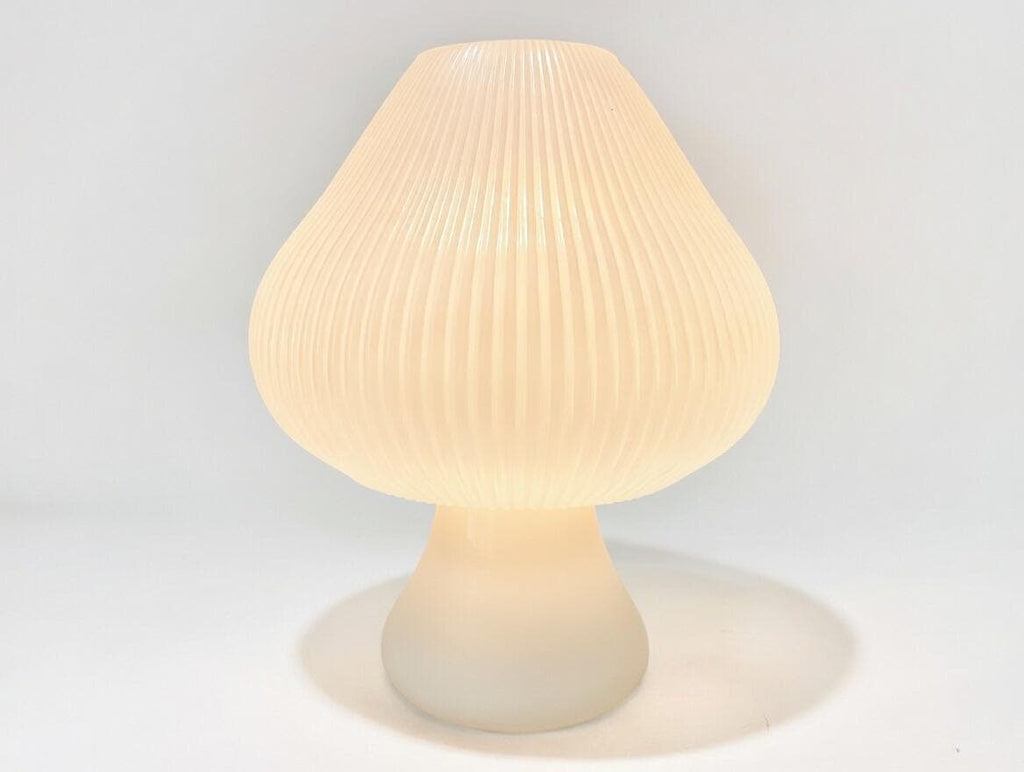 Modern Ribbed Table Lamp | Ambient Bedside Light, Glow-in-the-Dark