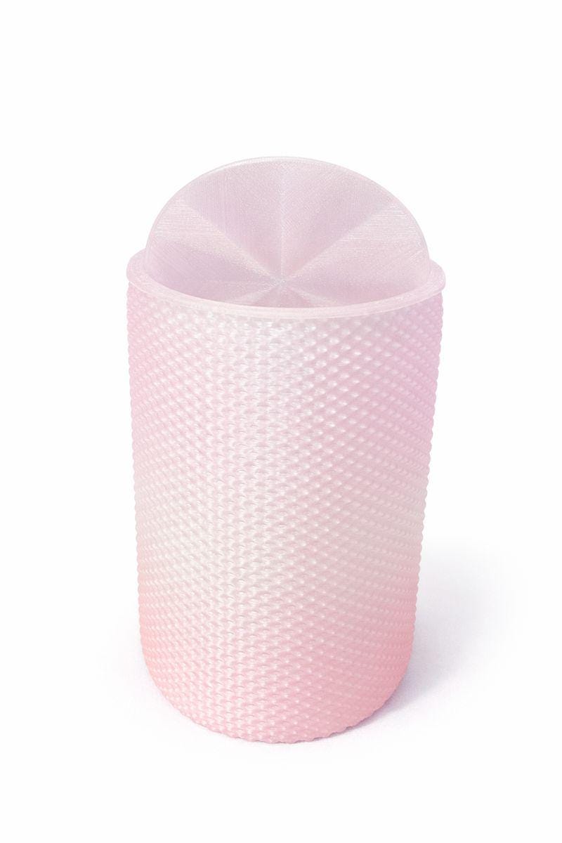 Minimalist Organizer with Flip-Top Lid, Modern Textured Storage Jar