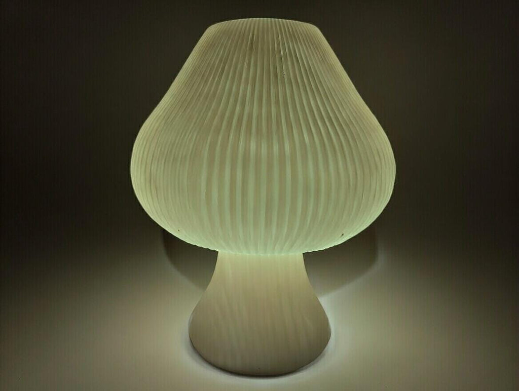 Modern Ribbed Table Lamp | Ambient Bedside Light, Glow-in-the-Dark