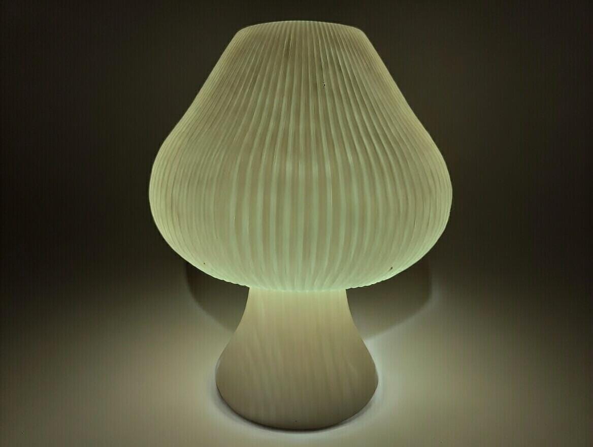 Modern Ribbed Table Lamp | Ambient Bedside Light, Glow-in-the-Dark