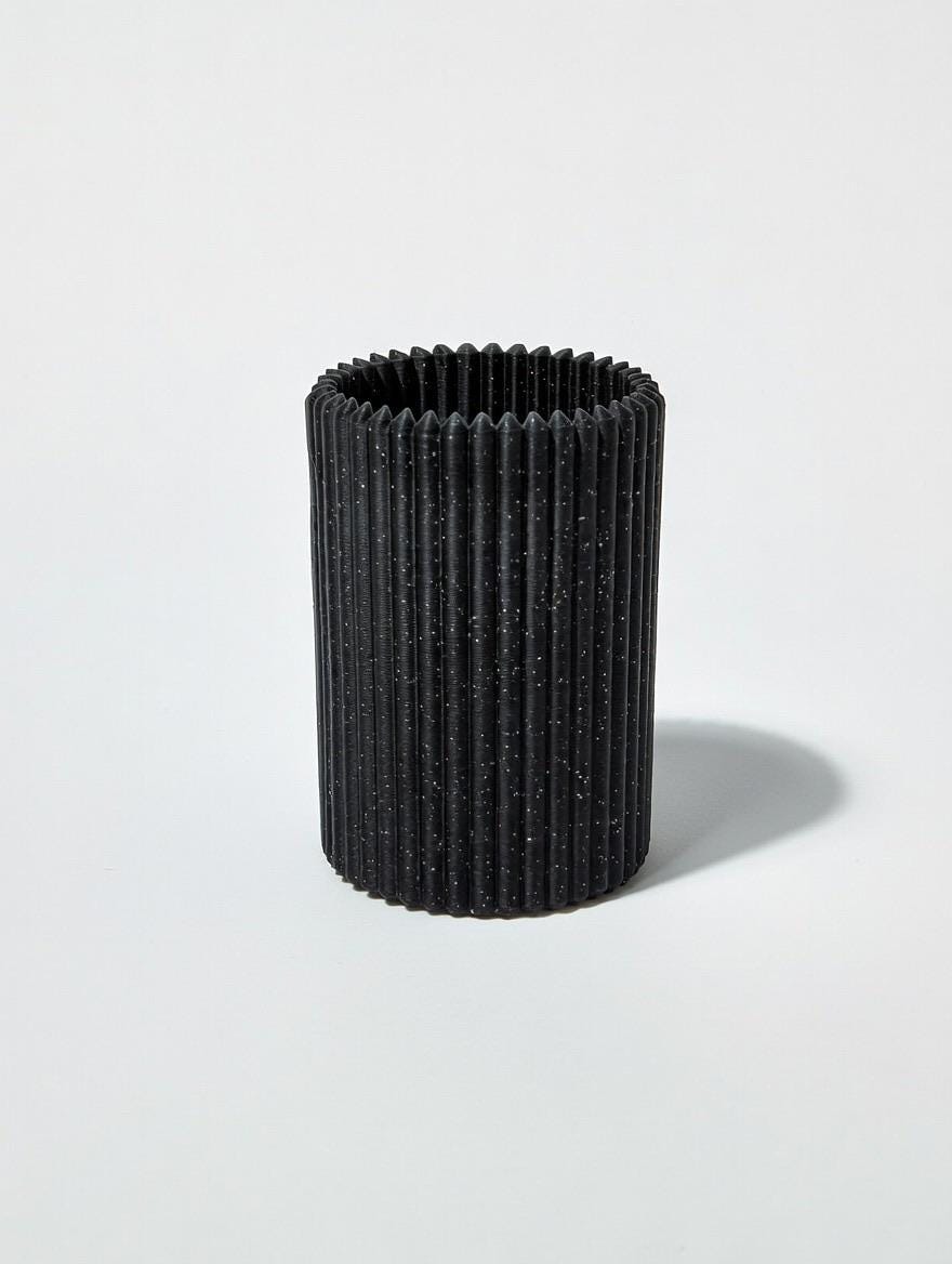 Modern Fluted Toothbrush Holder – Minimalist Bathroom Organizer Cup, Soap Tray