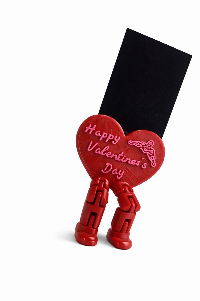 Heart Photo Holder – Valentine's Desk Decor with Articulated Legs