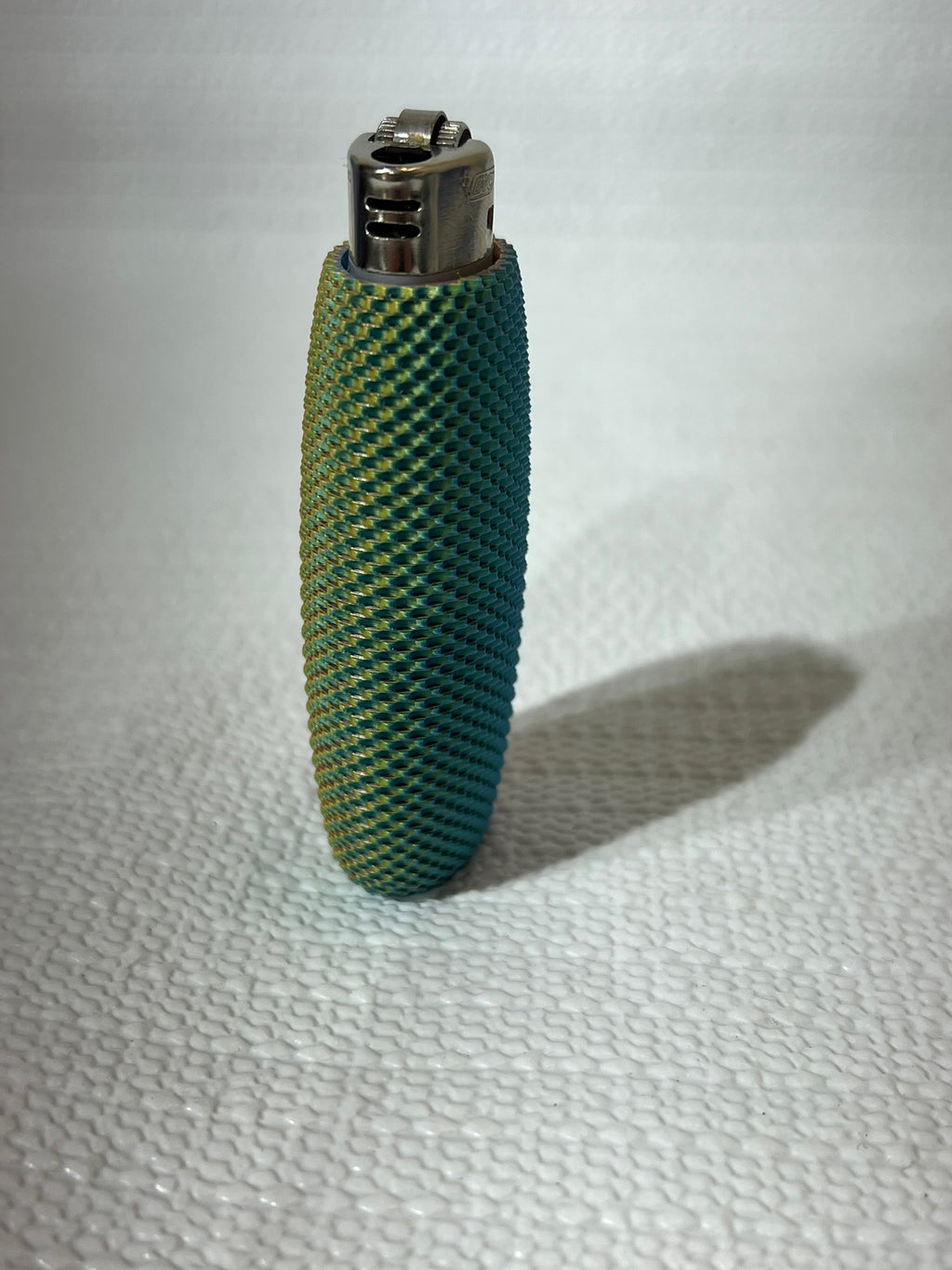 🟢 Glow in the Dark BIC Lighter Cover | Hi-Vis Textured Honeycomb Sleeve