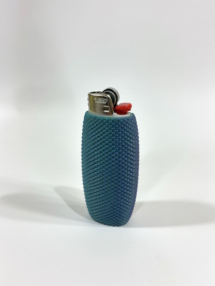 🟢 Glow in the Dark BIC Lighter Cover | Hi-Vis Textured Honeycomb Sleeve