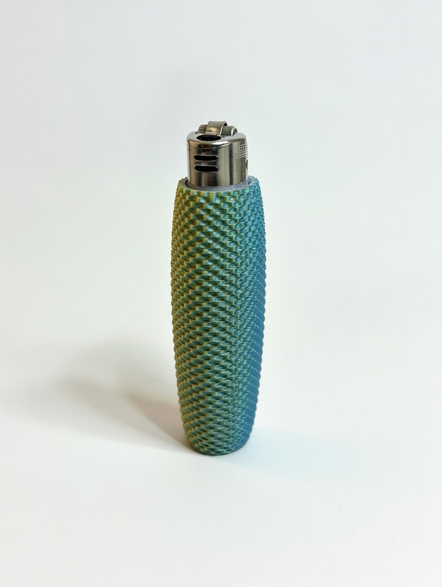 🟢 Glow in the Dark BIC Lighter Cover | Hi-Vis Textured Honeycomb Sleeve