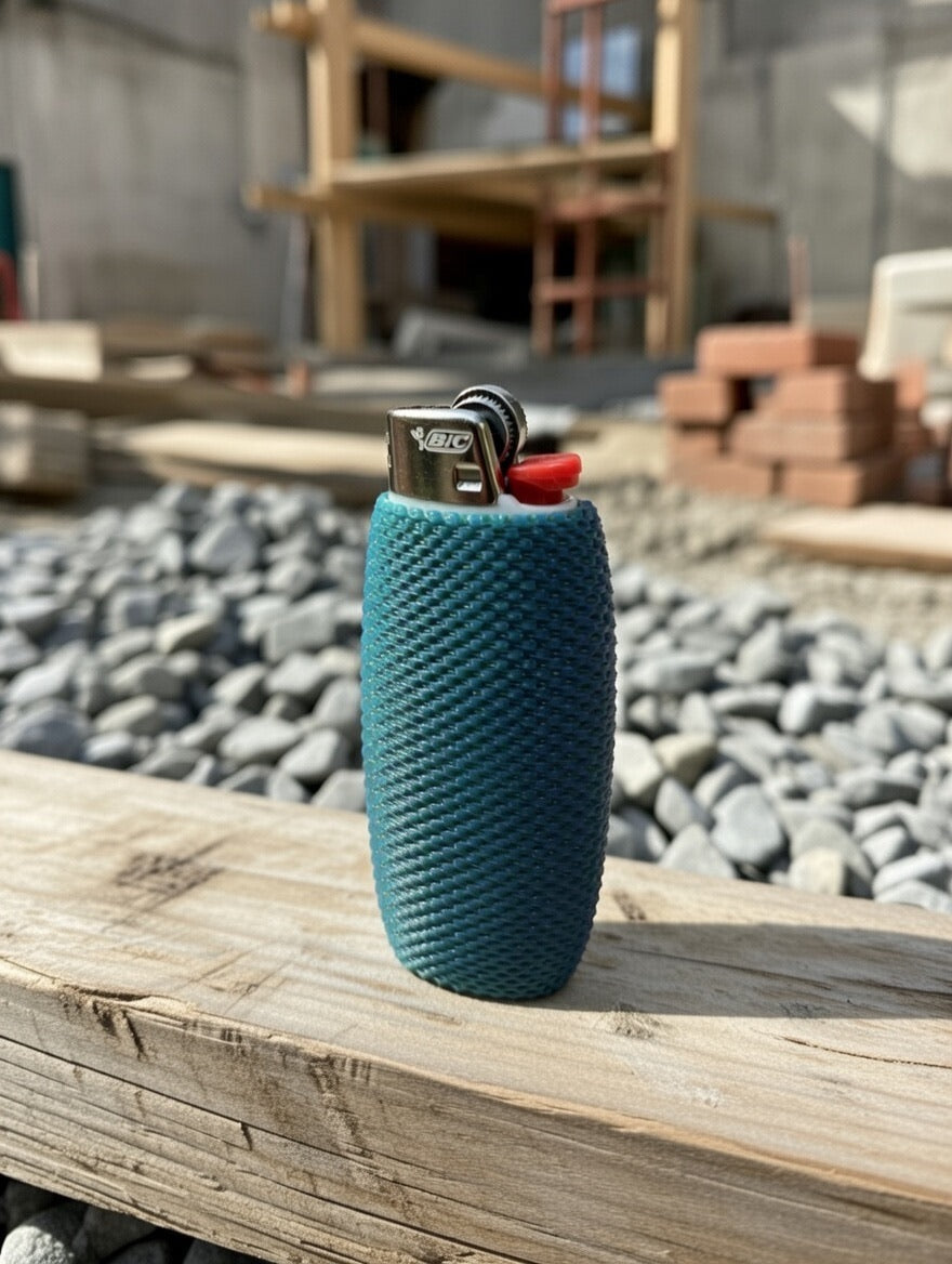 🟢 Glow in the Dark BIC Lighter Cover | Hi-Vis Textured Honeycomb Sleeve