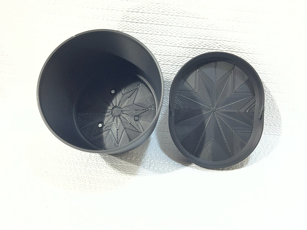 Matte Black Mini Planters | Offset Starburst Saucer Pots