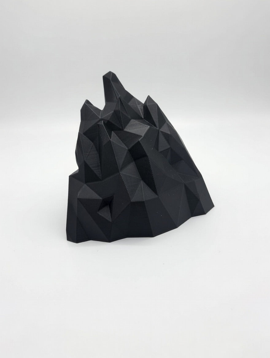 🖤 Geometric Mountain Wall Shelf | Modern Black Low-Poly Floating Decor