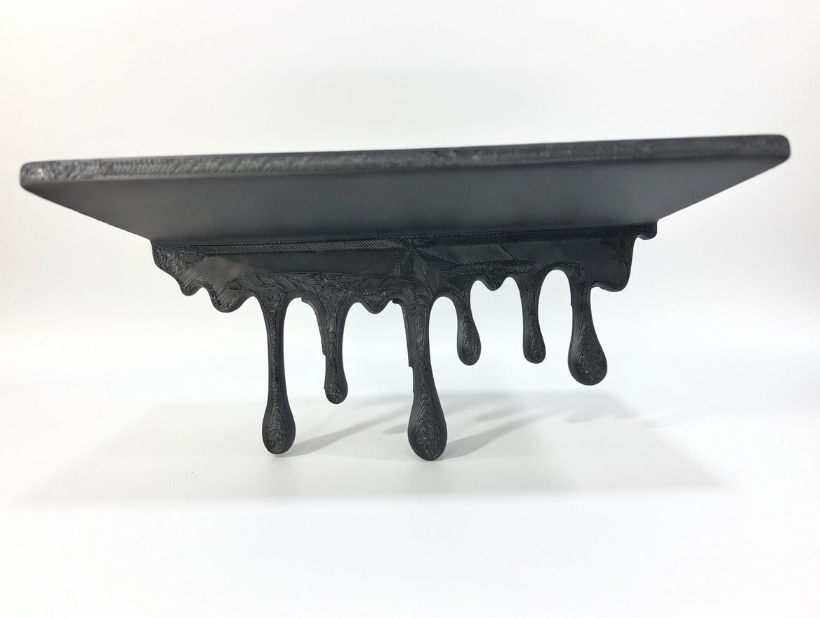 🖤 Abstract Dripping Wall Shelf | Modern Black Melted Edge Floating Decor