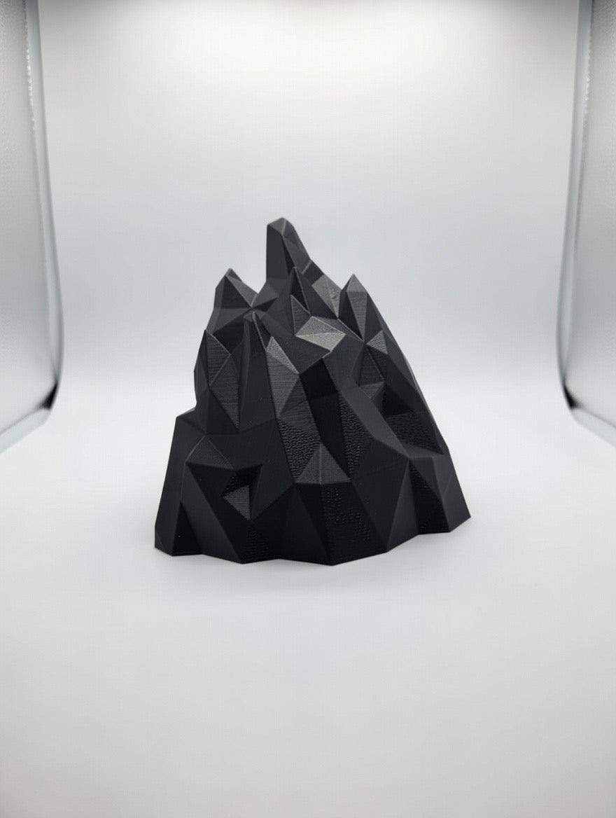 🖤 Geometric Mountain Wall Shelf | Modern Black Low-Poly Floating Decor