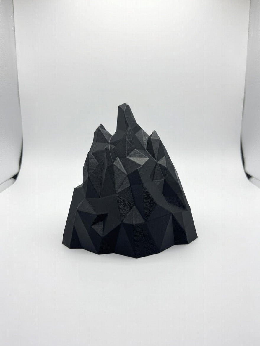 🖤 Geometric Mountain Wall Shelf | Modern Black Low-Poly Floating Decor