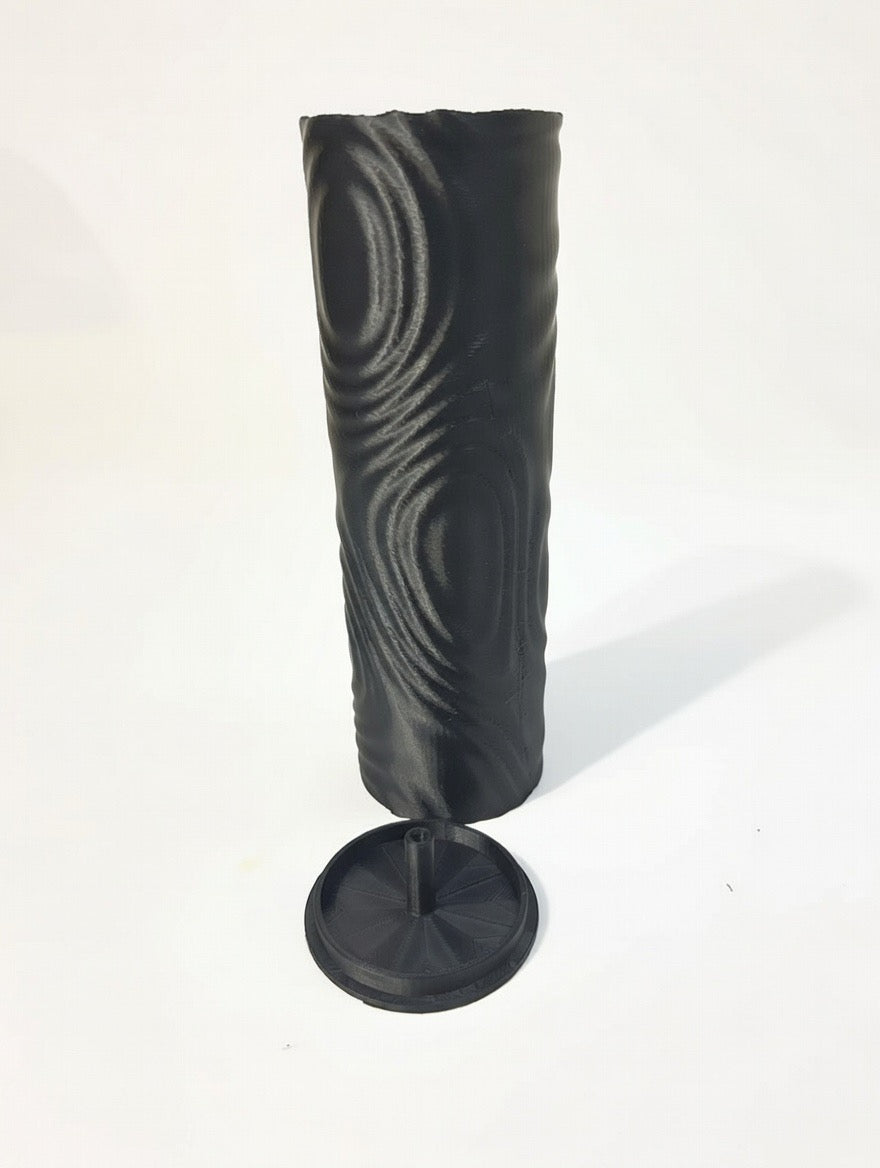 🖤 Textured Black Swirl Incense Holder | Modern 3D Printed Incense Stand
