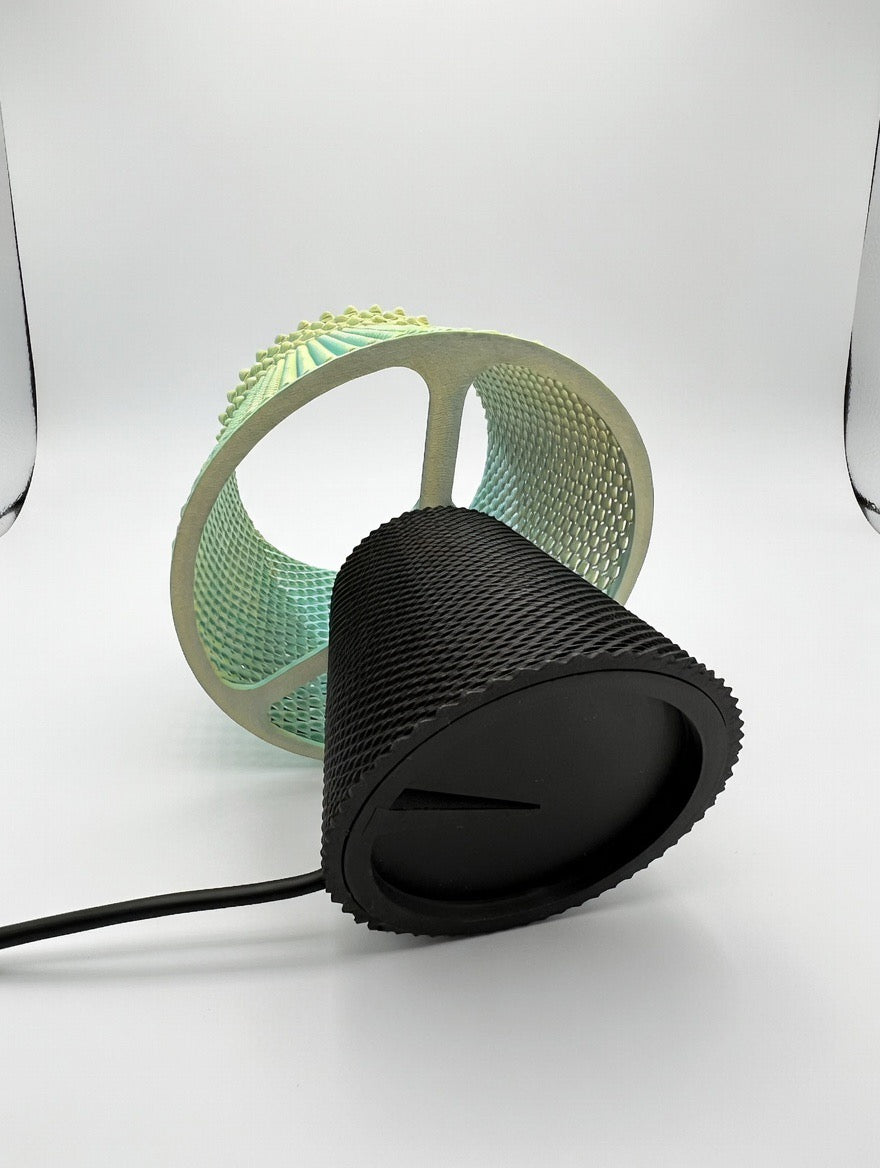 🟢 Textured Honeycomb Table Lamp | Modern 3D Printed Glow Shade