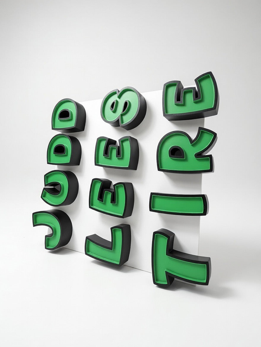 🟢 Custom Designed 3D LED Business Sign Letters | Storefront Neon-Style Logo