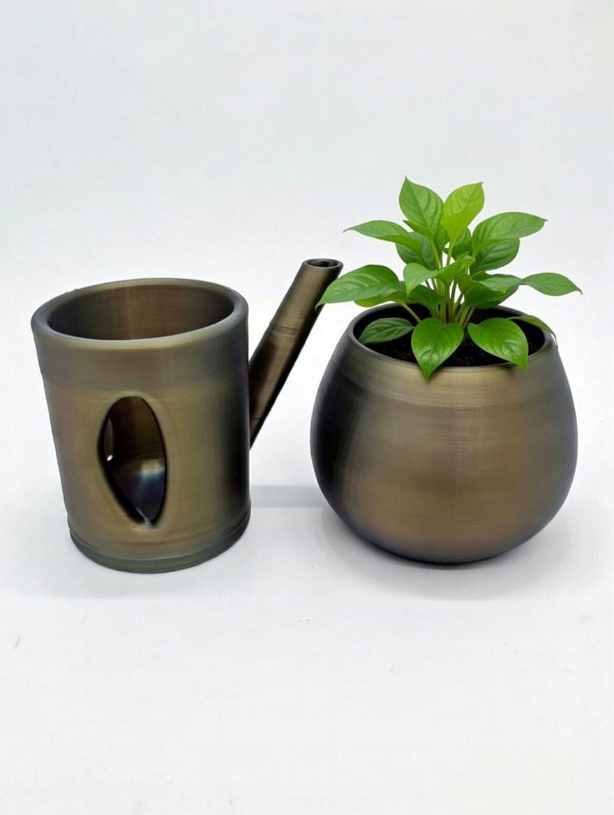 Modern Indoor Planter with Water Cup – Minimalist Plant Decor