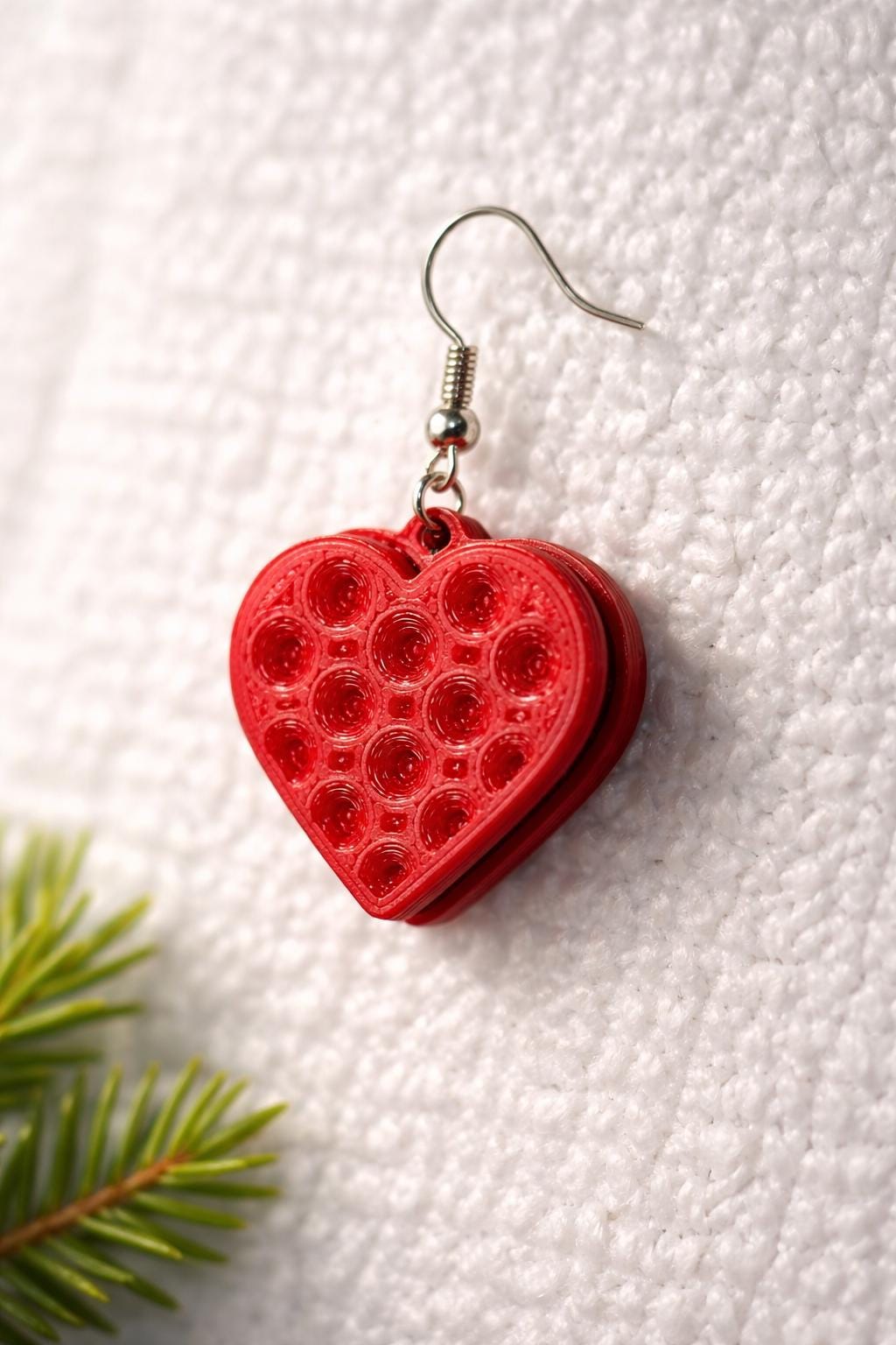 Heart Drop Earrings – Black & Red Lightweight Statement Jewelry