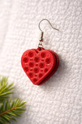 Heart Drop Earrings – Black & Red Lightweight Statement Jewelry