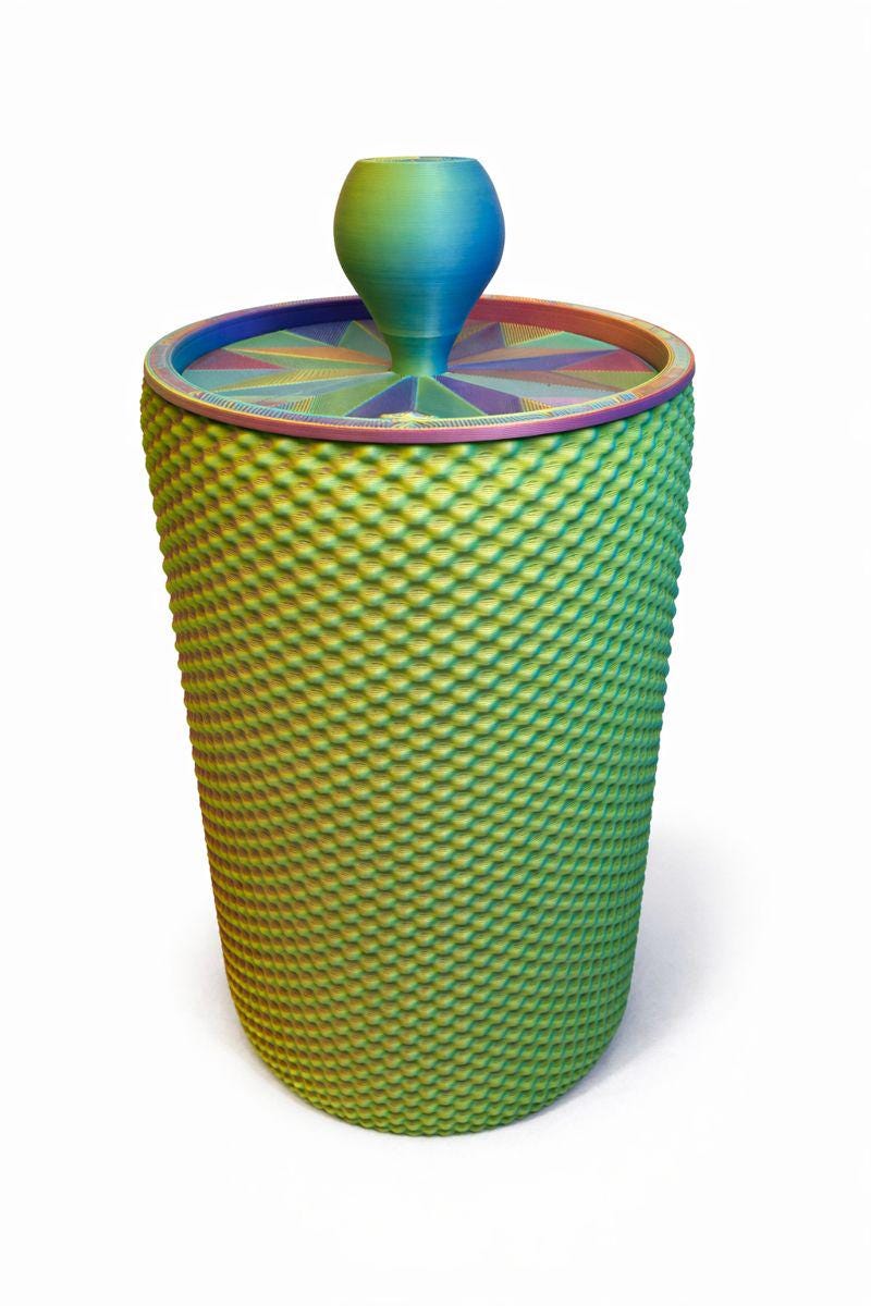 Minimalist Organizer with Flip-Top Lid, Modern Textured Storage Jar